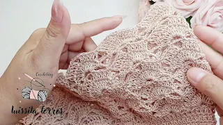 ¡WOW!😍NO PODRAS RESISTIRTE SOLO REPITE 3 VUELTAS Y TEJERAS UN PATRÓN FÁCIL Y RÁPIDO👌PASO A PASO
