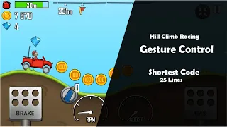 Hill Climb Racing Gesture Control Shortest Code Tutorial Opencv CVzone Python Project 2022