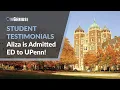 Student Testimonials Aliza is Admitted Early to UPenn