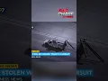 Suspect runs across freeway at the end of the car chase barely avoiding incoming traffic