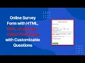Online Survey Form with HTML CSS and JavaScript Step-by-Step Guide