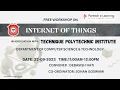 Webinar on IOT - TECHNIQUE POLYTECHNIC INSTITUTE Internet of things Pantech eLearning