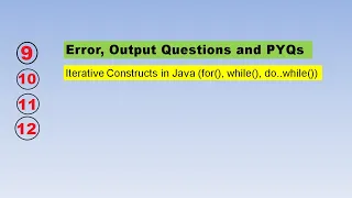 Output and other Short Questions Practice Iterative Constructs in Java Java