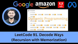 Solving LeetCode 91 Decode Ways Dynamic Programming Recursion with Memorization Intuitive