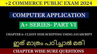 Chapter 6 - Client Side Scripting Using Javascript Plus Two Computer Application Sure Questions