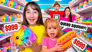 A HAILEY e a SOPHIE QUEREM COMPRAR TODOS os SQUISHYS! Dumplings, Needoh e mais! Pai Também Vloga