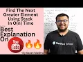 Find The Next Greater Element for All The Indices Of The Array Using Stack Explanation Code Hindi