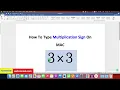 How To Type Multiplication Sign On MAC - MacBook