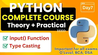 Python Type Casting input Function in Python Python Complete Course for Beginners - Day7