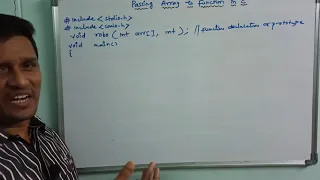 Passing Array as an Argument to a Function in C C-Language Tutorial Telugu