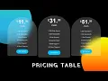 Pricing Table with Glassmorphism Effect Glass morphism UI