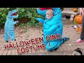 HALLOWEEN DINO Toddler tries an inflatable Dinosaur Costume Funny Kids s