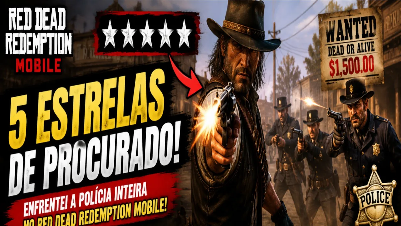 5 Estrelas de Procurado! 😱 Enfrentei a Polícia Inteira no Red Dead Redemption Mobile!