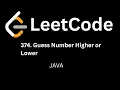 Leetcode 374 Guess Number Higher or Lower Java Solution Hindi