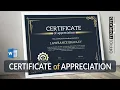 Easy way to Design Certificate of Appreciation in MS Word Black Golden Theme