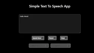 Simple Text to Speech App using JavaScript