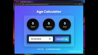Age Calculator Using HTML CSS JavaScript - Full Step-by-Step Guide