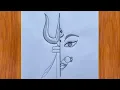 durga maa drawing devi durga with trishul chitra