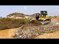 Download Lagu The First New Project!! Big Dozer Shantui C3 Use Powerful Pushing Rock make new roads