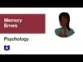 Memory Errors Psychology