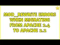 mod - rewrite errors when migrating from Apache 2 4 to Apache 2 2 2 Solutions