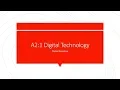 A2 1 Digital Technology - Error Detection and Correction