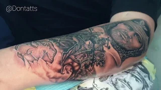 warriors fighting sleeve australian tattoo model cierangill by dontatts