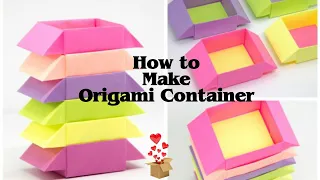 Origami Box How To Make Paper Container Handmade Paper Craft 