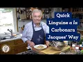 Quick and Creamy Linguini Carbonara