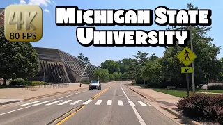 Driving Around Michigan State University Campus MSU And East Lansing Michigan In 4k Video 