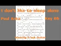I don't like to sleep alone (Paul Anka) - Backing Track Guitar + Chord