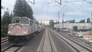 Caltrain full line timetable and Cabride Gilroy - San Francisco 405 Limited Cabcar 4021 23