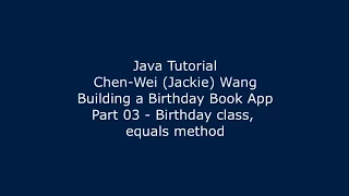 Java Tutorial Birt ay Book App 03