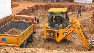 Download JCB 3DX Breaker with Bucket Loading rock New Truck for New Apartment Underground day night Work MP3