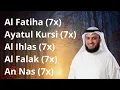 Lagu 7 × Al Fatiha 7 × Ayatul Kursi 7 × Al Ihlas 7 × Al Falaq 7 × An Nas