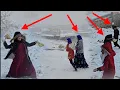 Lagu Family happiness: Family joy and Ali and Masoumeh's snow play in the winter snow