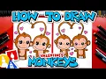 How To Draw Valentine s Day Monkeys With A Heart Tail