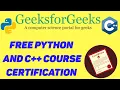 GEEKS FOR GEEKS Free Python And C Course and Certification