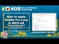 How to apply Double For Loop in MATLAB