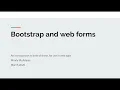 Bootstrap and web forms intro