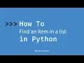 How to find an item in a list in Python
