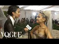 Ariana Grande on Her Sistine Chapel Ceiling Dress Met Gala With Liza Koshy Vogue