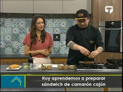 Hoy aprendemos a preparar sándwich de camarón cajún