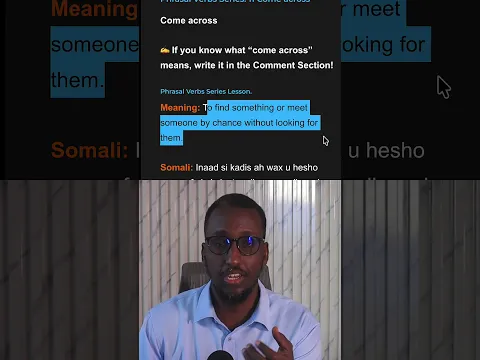 Phrasal verbs Series : 11  meaning of "come across" | Waxkabaro Academy