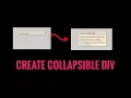 Create collapsible div with HTML CSS and jQuery
