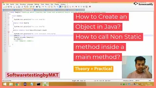 How to Create an Object in Java Handing non Static method