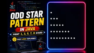 Java Pattern Printing Odd Star Pattern Logic Explained Step by Step Nested Loops in Java