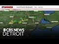 Live radar Tracking strong storms in Southeast Michigan