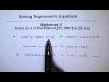 Trigonometric Equations Worksheet 2 - EDEXCEL