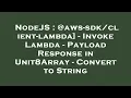 NodeJS aws--lambda - Invoke Lambda